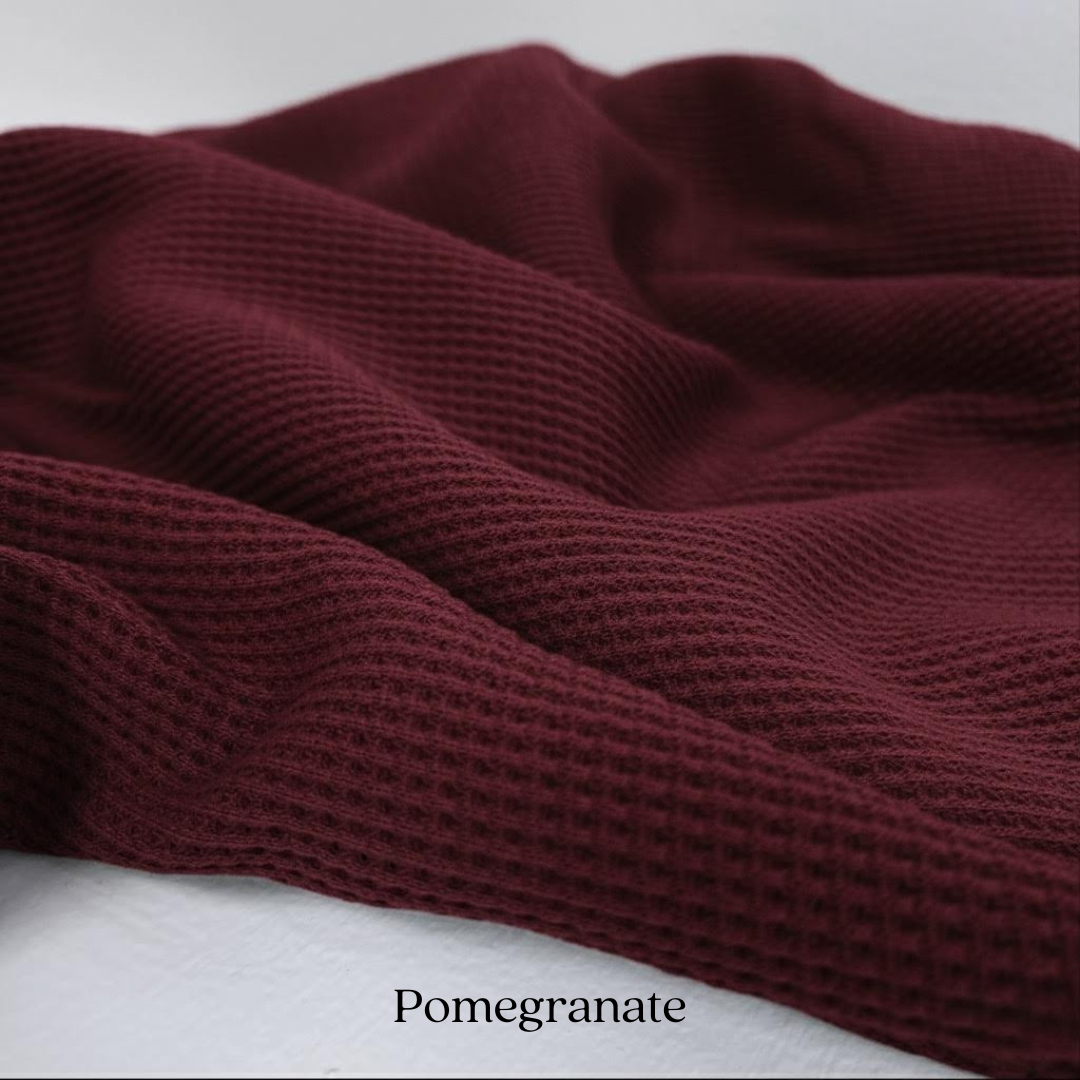 Organic Cotton Waffle Knit Fabric | Soft Two-Way Stretch