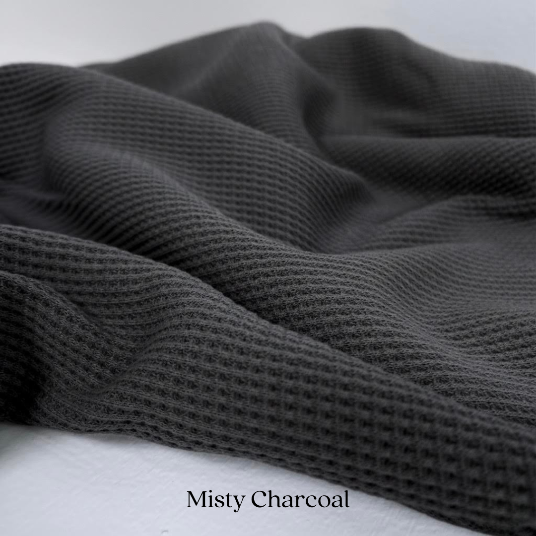 Organic Cotton Waffle Knit Fabric | Soft Two-Way Stretch
