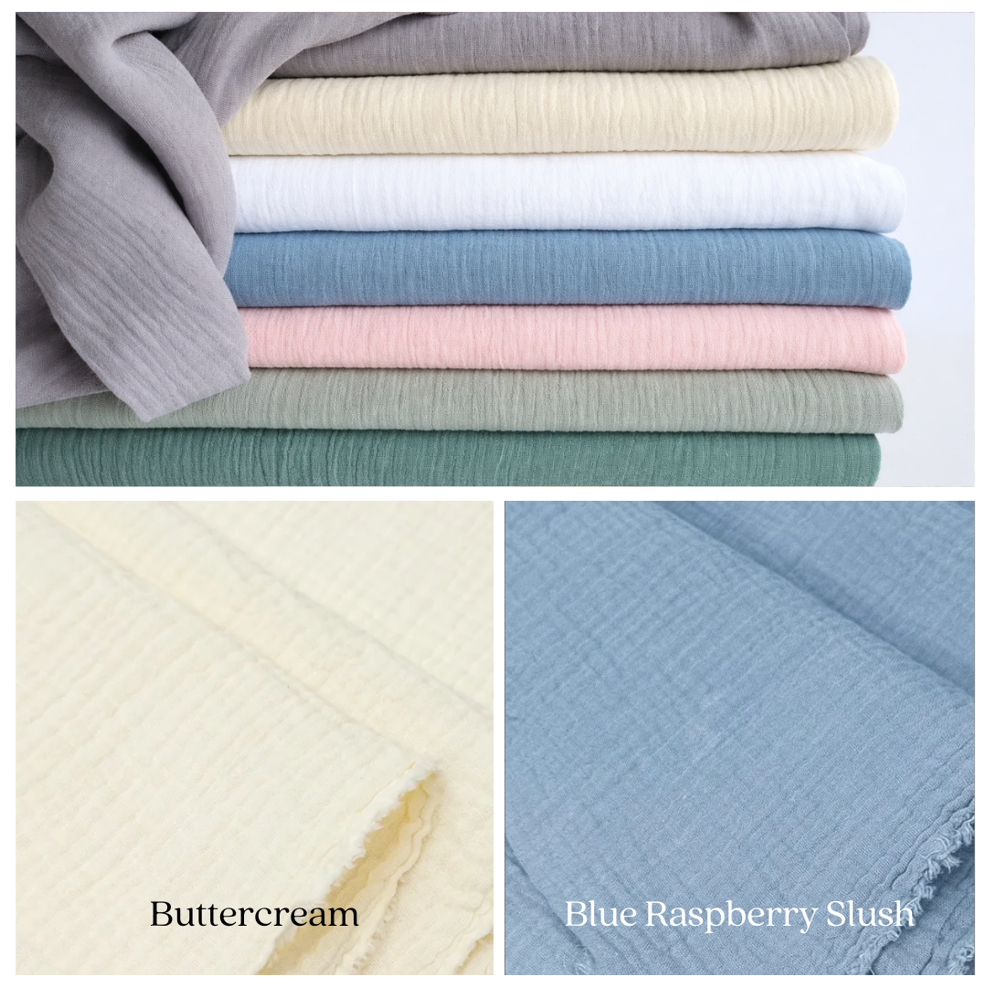 Enzo Organic Cotton Double Gauze Fabric – Premium Organic Muslin for Apparel, Baby & Quilting