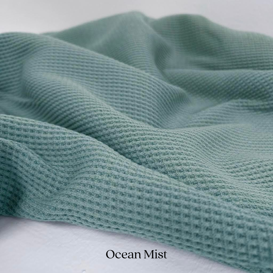 Organic Cotton Waffle Knit Fabric | Soft Two-Way Stretch