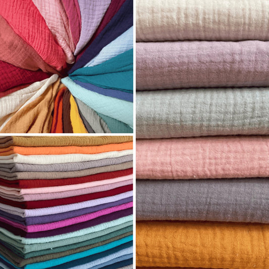 Organic Double Gauze Cotton Fabric: Lightweight, Soft, Breathable - 50" Wide