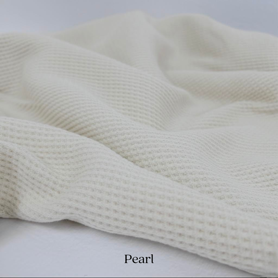 Organic Cotton Waffle Knit Fabric | Soft Two-Way Stretch