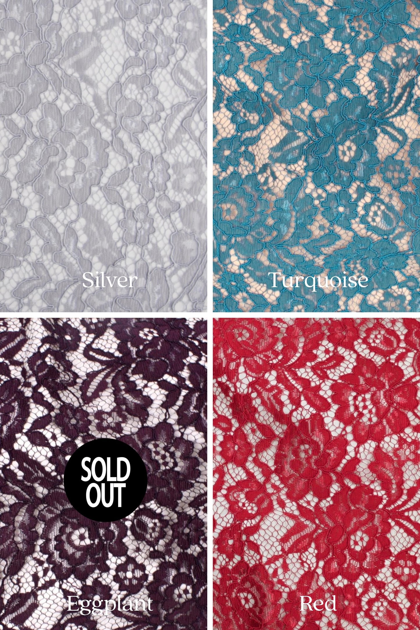 Floral Cotton Blend Lace Fabric: 54" Wide, Lightweight Non-Stretch