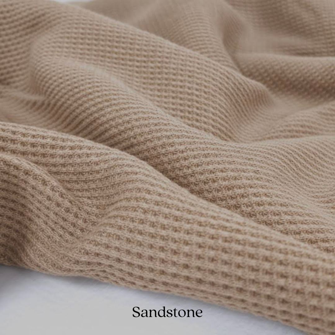 Organic Cotton Waffle Knit Fabric | Soft Two-Way Stretch