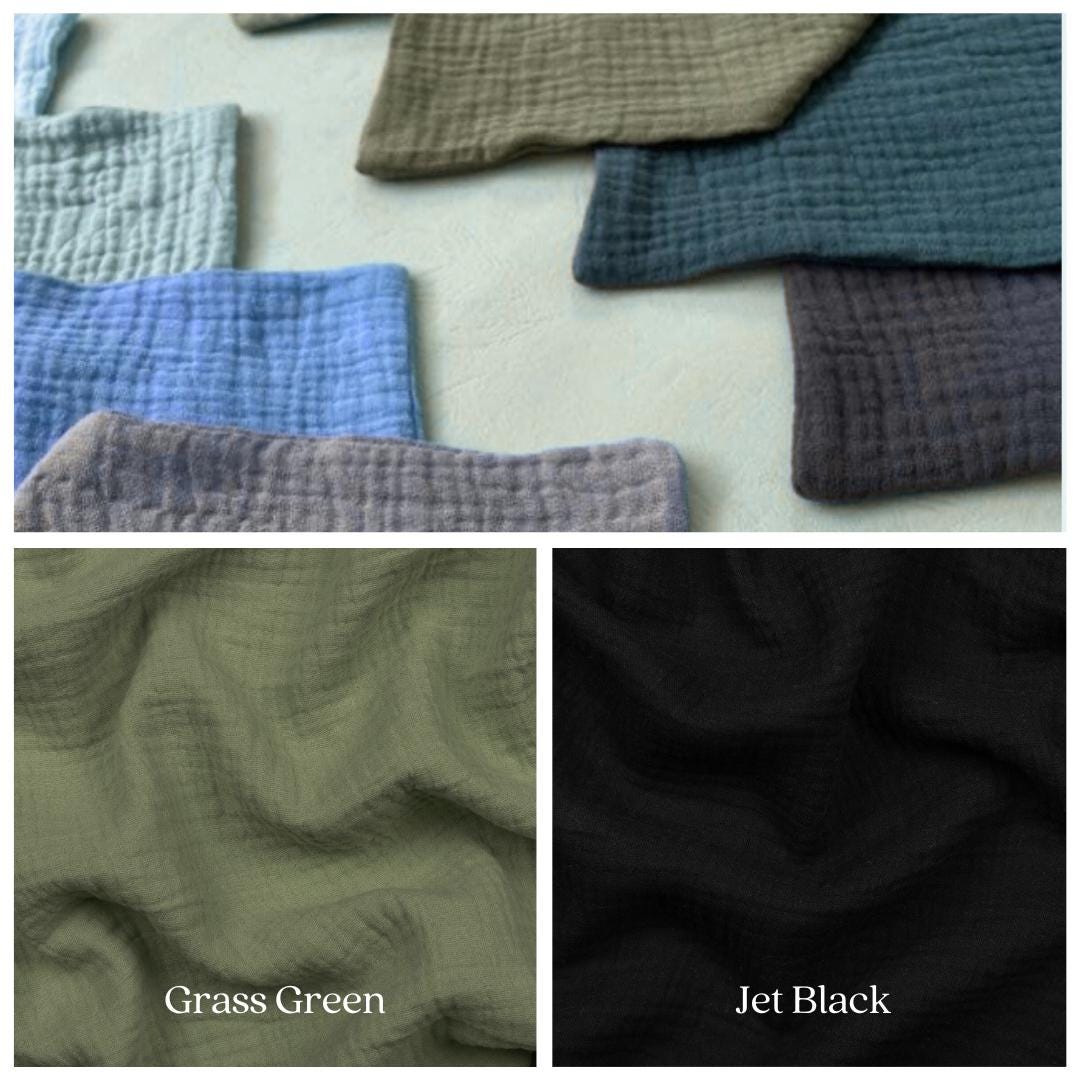 Organic Double Gauze Cotton Fabric: Lightweight, Soft, Breathable - 50" Wide