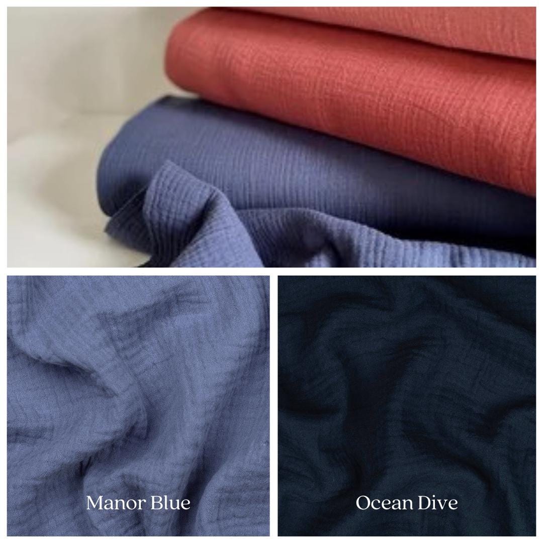 Organic Double Gauze Cotton Fabric: Lightweight, Soft, Breathable - 50" Wide