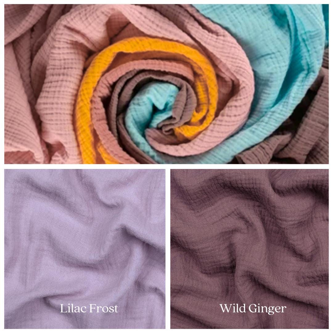 Organic Double Gauze Cotton Fabric: Lightweight, Soft, Breathable - 50" Wide