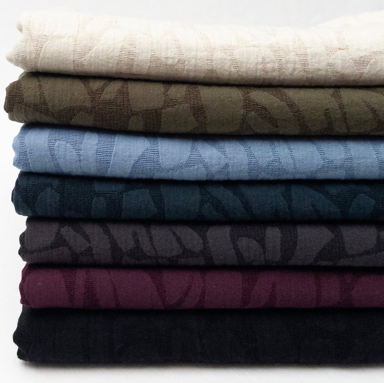 Linen Blend Jacquard Fabric by the Metre | Textured Cotton Rayon Linen Woven Fabric