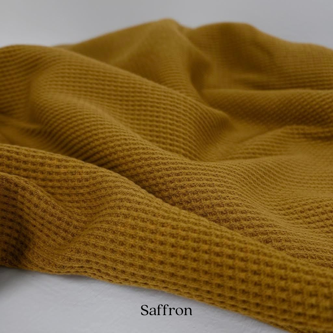 Organic Cotton Waffle Knit Fabric | Soft Two-Way Stretch