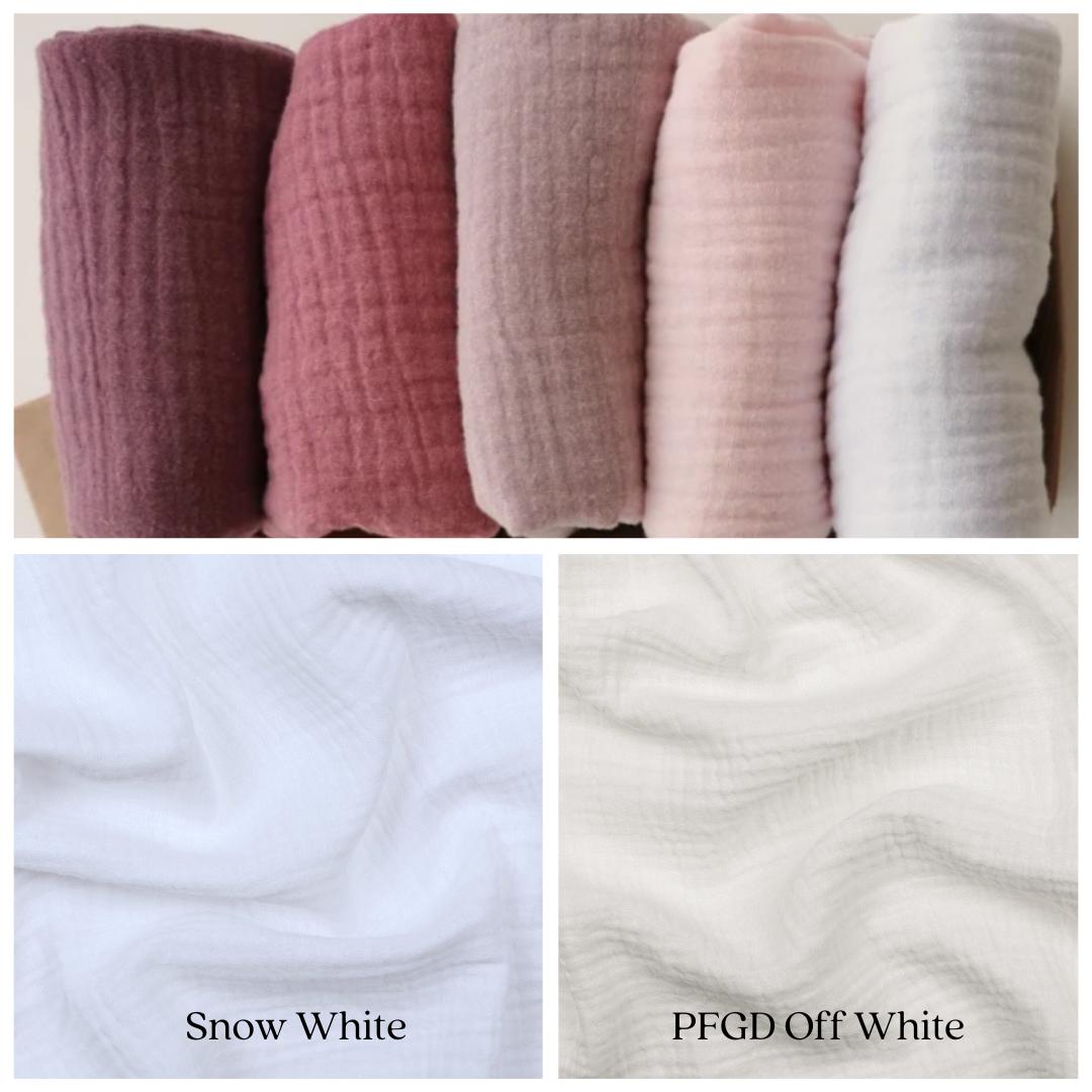 Organic Double Gauze Cotton Fabric: Lightweight, Soft, Breathable - 50" Wide