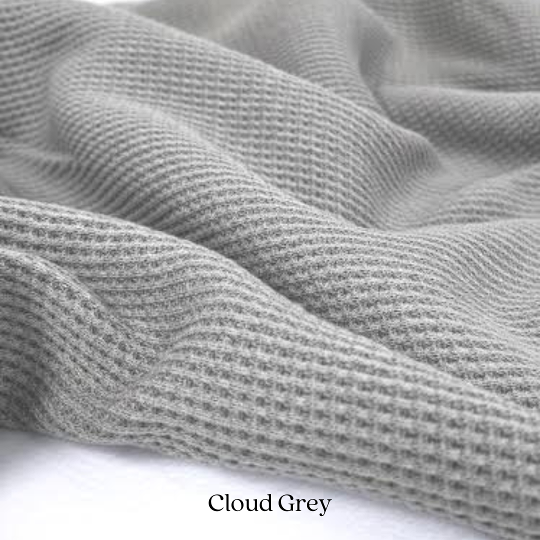 Organic Cotton Waffle Knit Fabric | Soft Two-Way Stretch