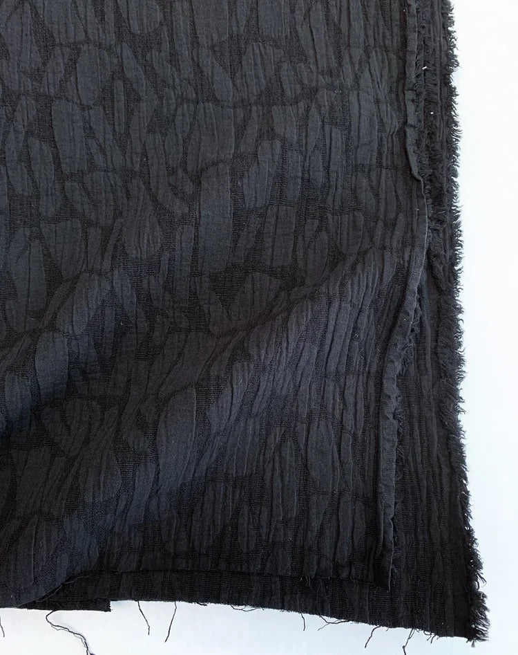 Linen Blend Jacquard Fabric by the Metre | Textured Cotton Rayon Linen Woven Fabric