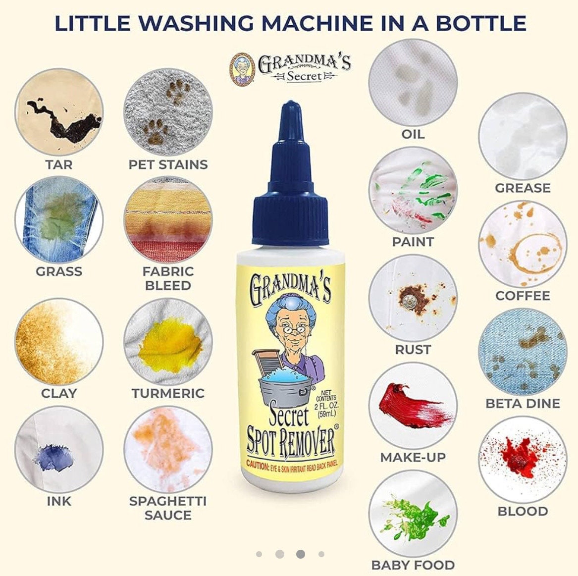 Grandma's Secret Spot Remover | Fabric Stain Solution, 2oz