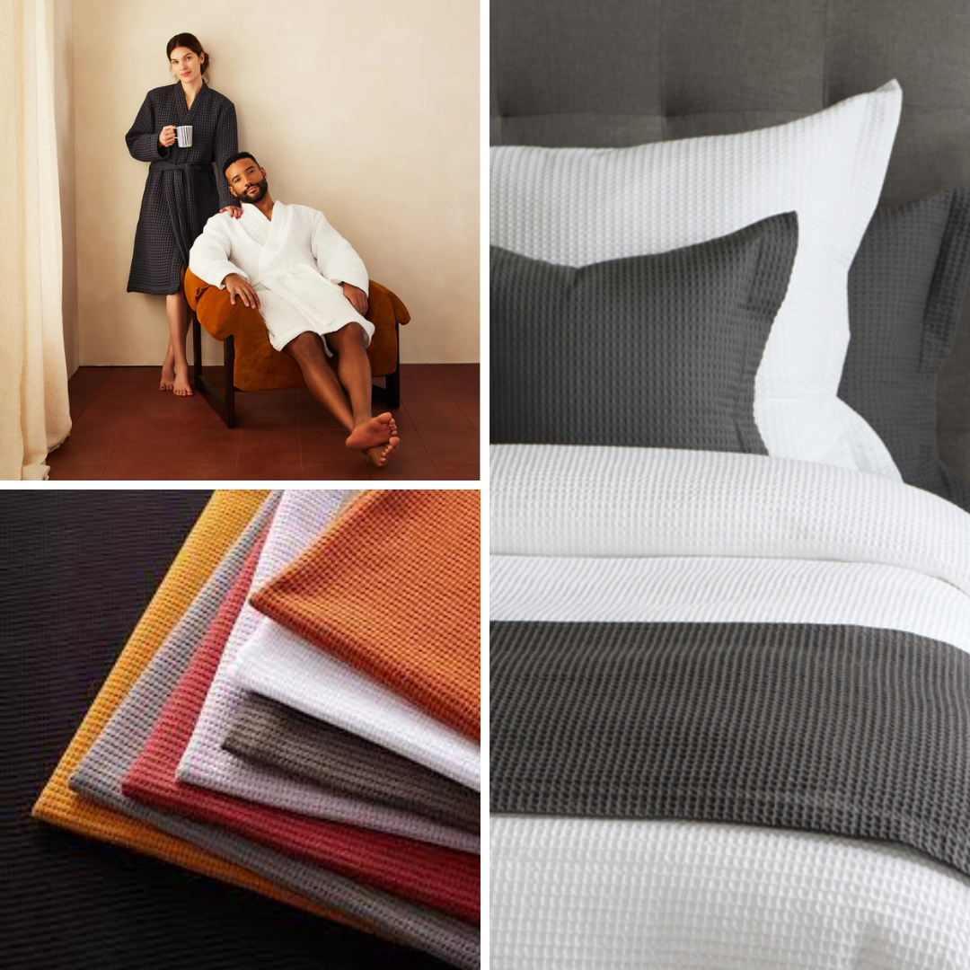Organic Cotton Waffle Knit Fabric | Soft Two-Way Stretch