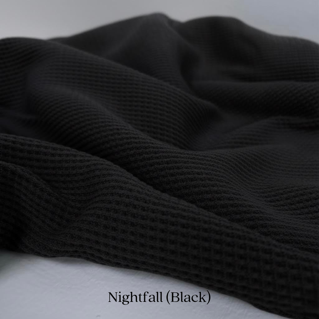 Organic Cotton Waffle Knit Fabric | Soft Two-Way Stretch