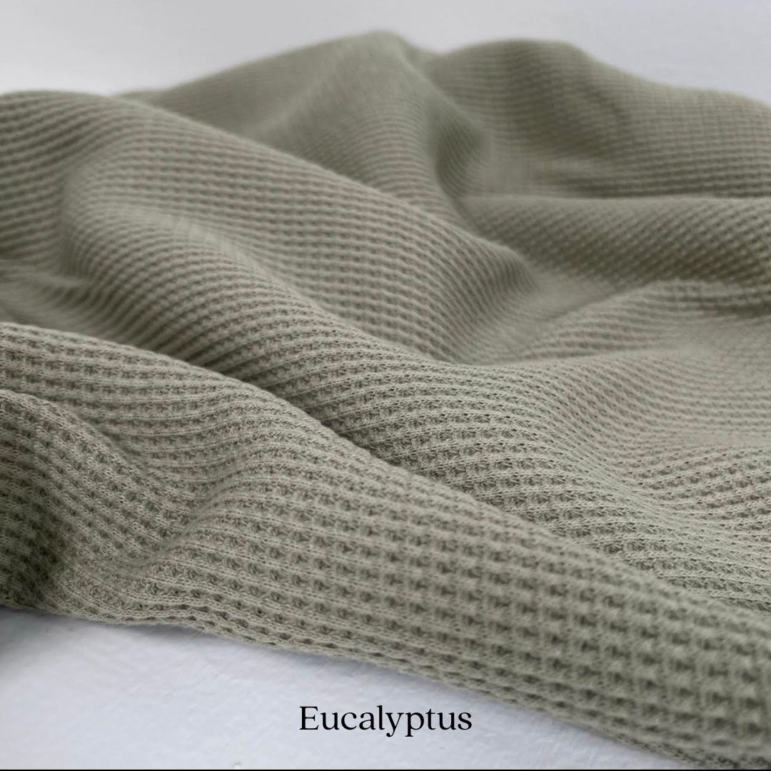 Organic Cotton Waffle Knit Fabric | Soft Two-Way Stretch
