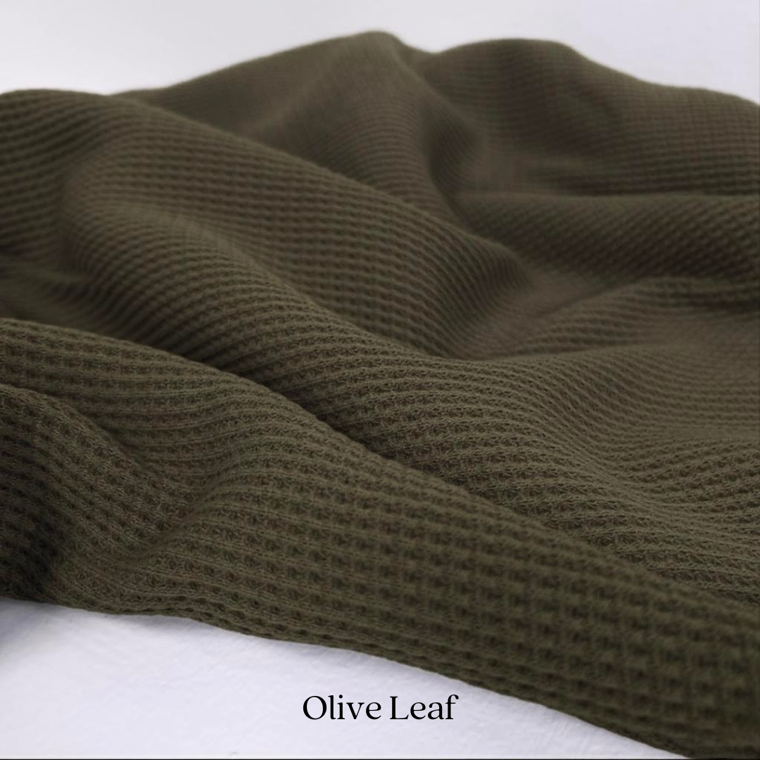 Organic Cotton Waffle Knit Fabric | Soft Two-Way Stretch