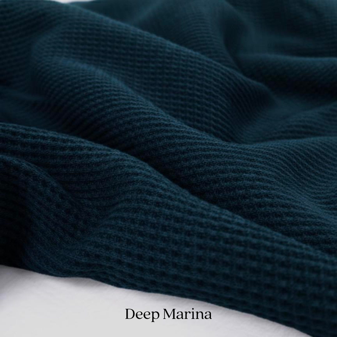 Organic Cotton Waffle Knit Fabric | Soft Two-Way Stretch