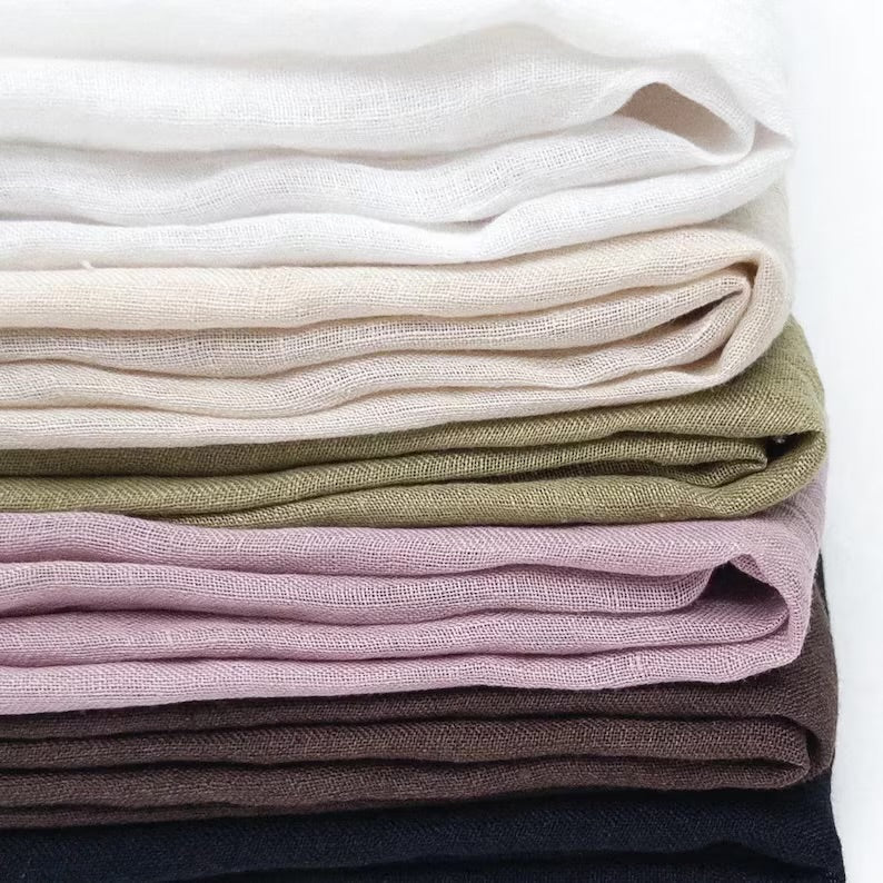 Aurelia 100% Linen Gauze Fabric – Lightweight, By the Metre