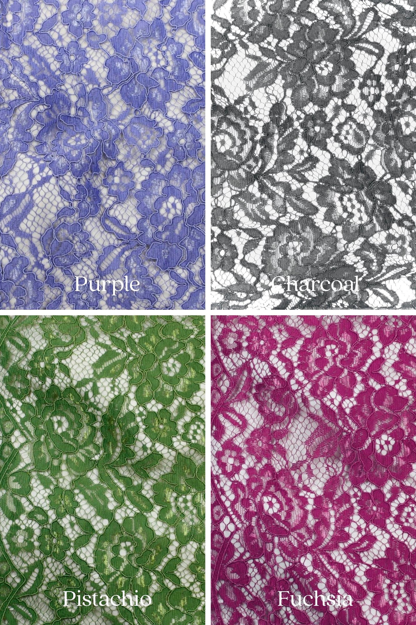 Floral Cotton Blend Lace Fabric: 54" Wide, Lightweight Non-Stretch