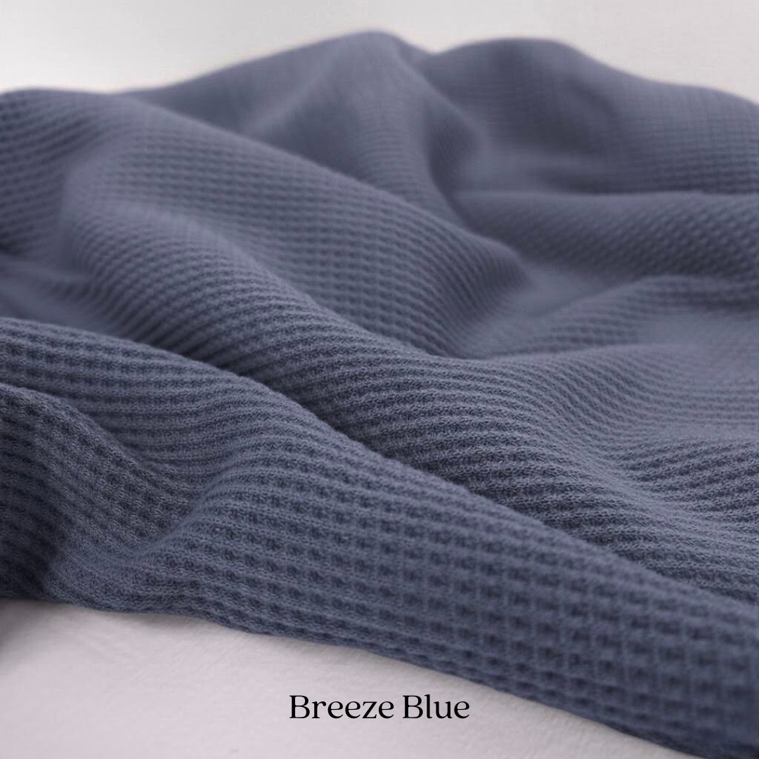 Organic Cotton Waffle Knit Fabric | Soft Two-Way Stretch