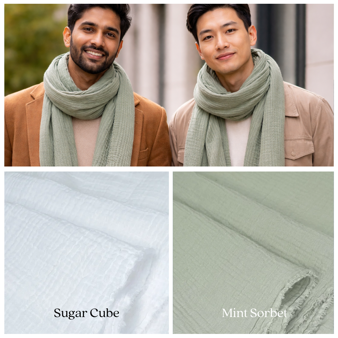 Enzo Organic Cotton Double Gauze Fabric – Premium Organic Muslin for Apparel, Baby & Quilting