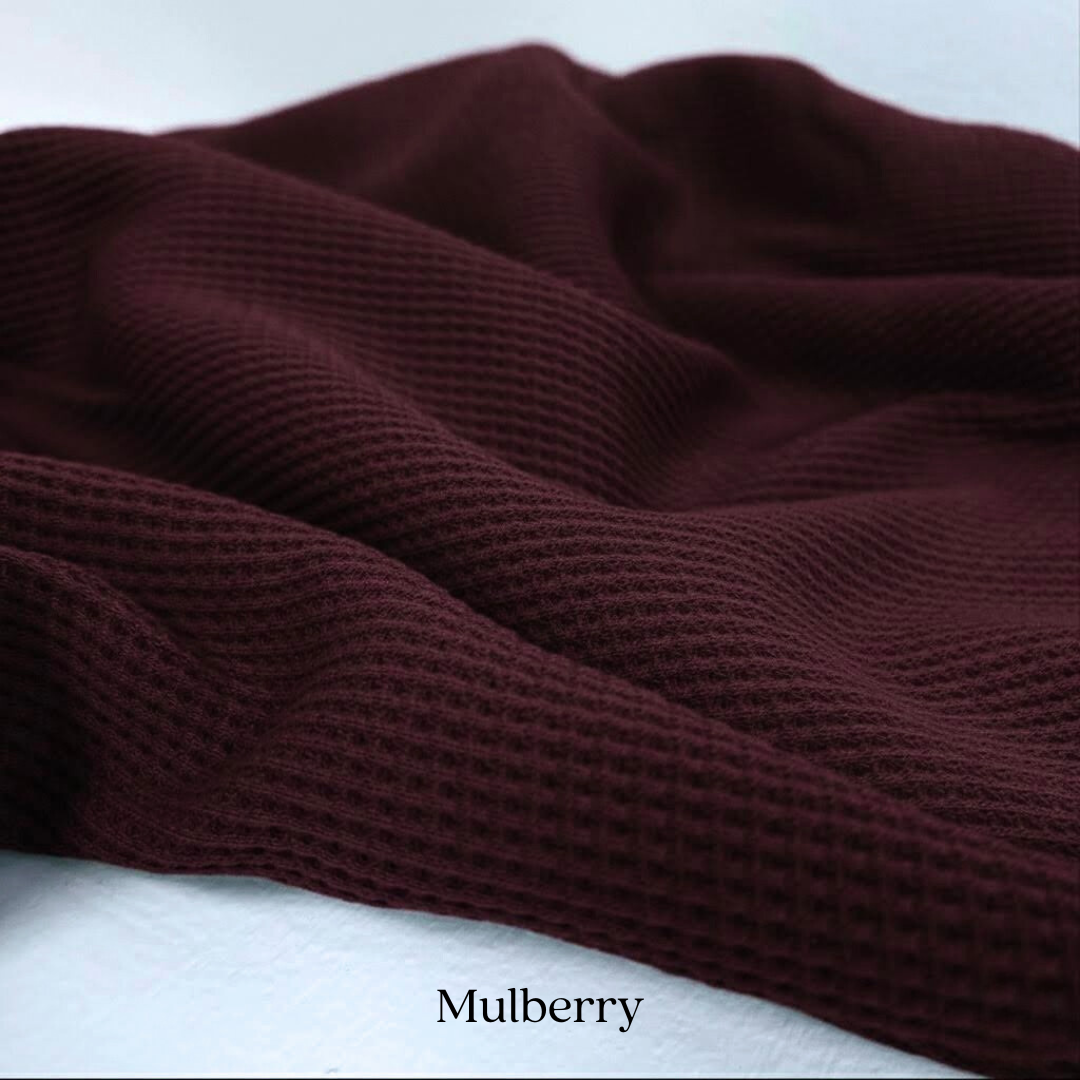 Organic Cotton Waffle Knit Fabric | Soft Two-Way Stretch