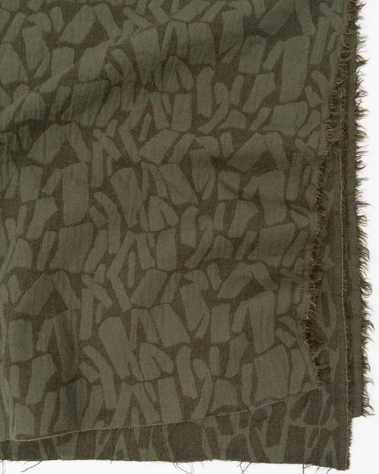 Linen Blend Jacquard Fabric by the Metre | Textured Cotton Rayon Linen Woven Fabric