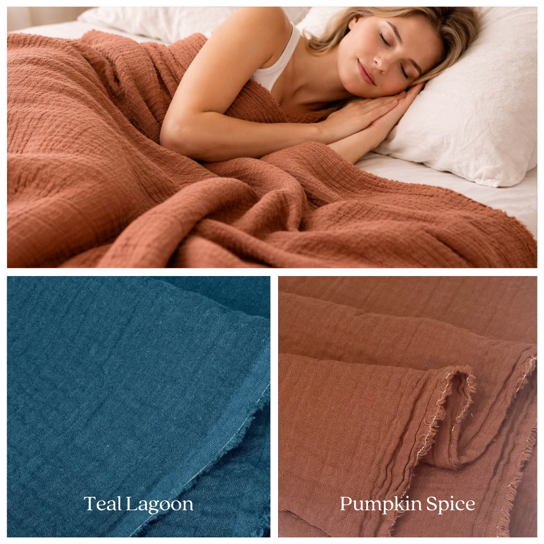 Enzo Organic Cotton Double Gauze Fabric – Premium Organic Muslin for Apparel, Baby & Quilting