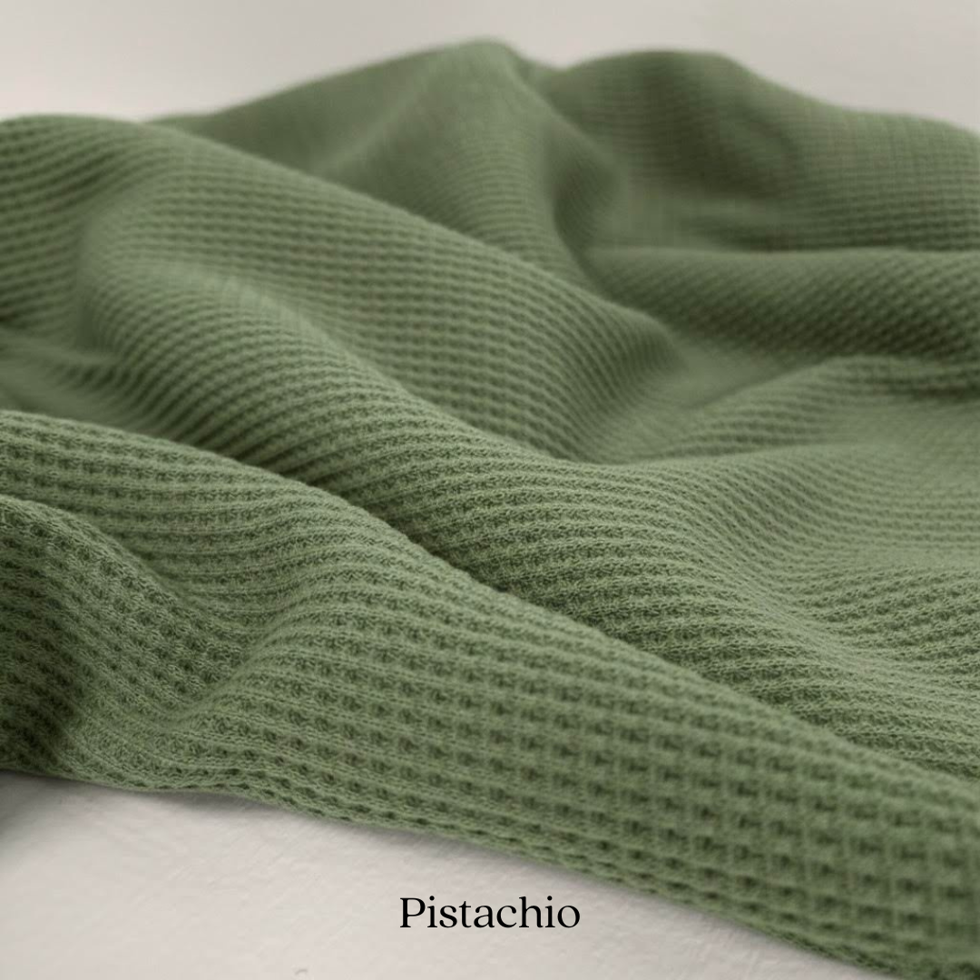 Organic Cotton Waffle Knit Fabric | Soft Two-Way Stretch