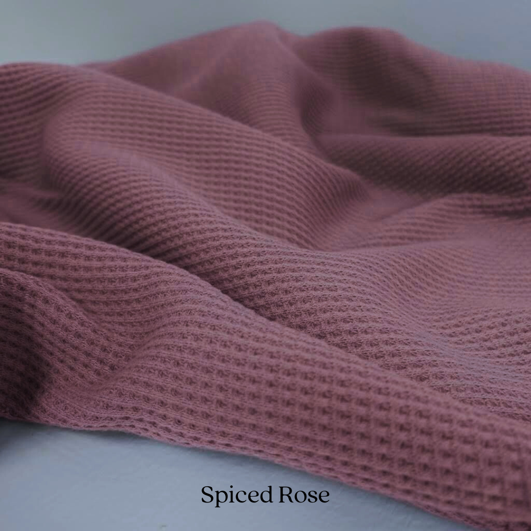 Organic Cotton Waffle Knit Fabric | Soft Two-Way Stretch
