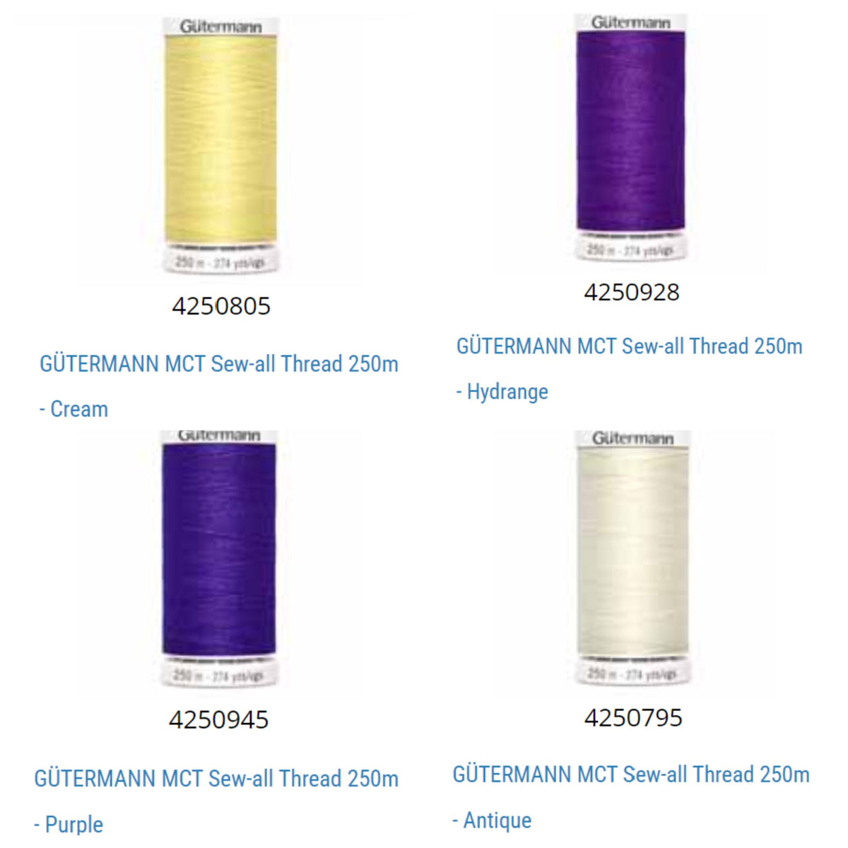 Gutermann Sew-All Thread: 250m All-Purpose Polyester Sewing Thread