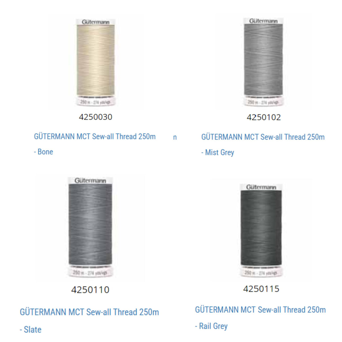 Gutermann Sew-All Thread: 250m All-Purpose Polyester Sewing Thread