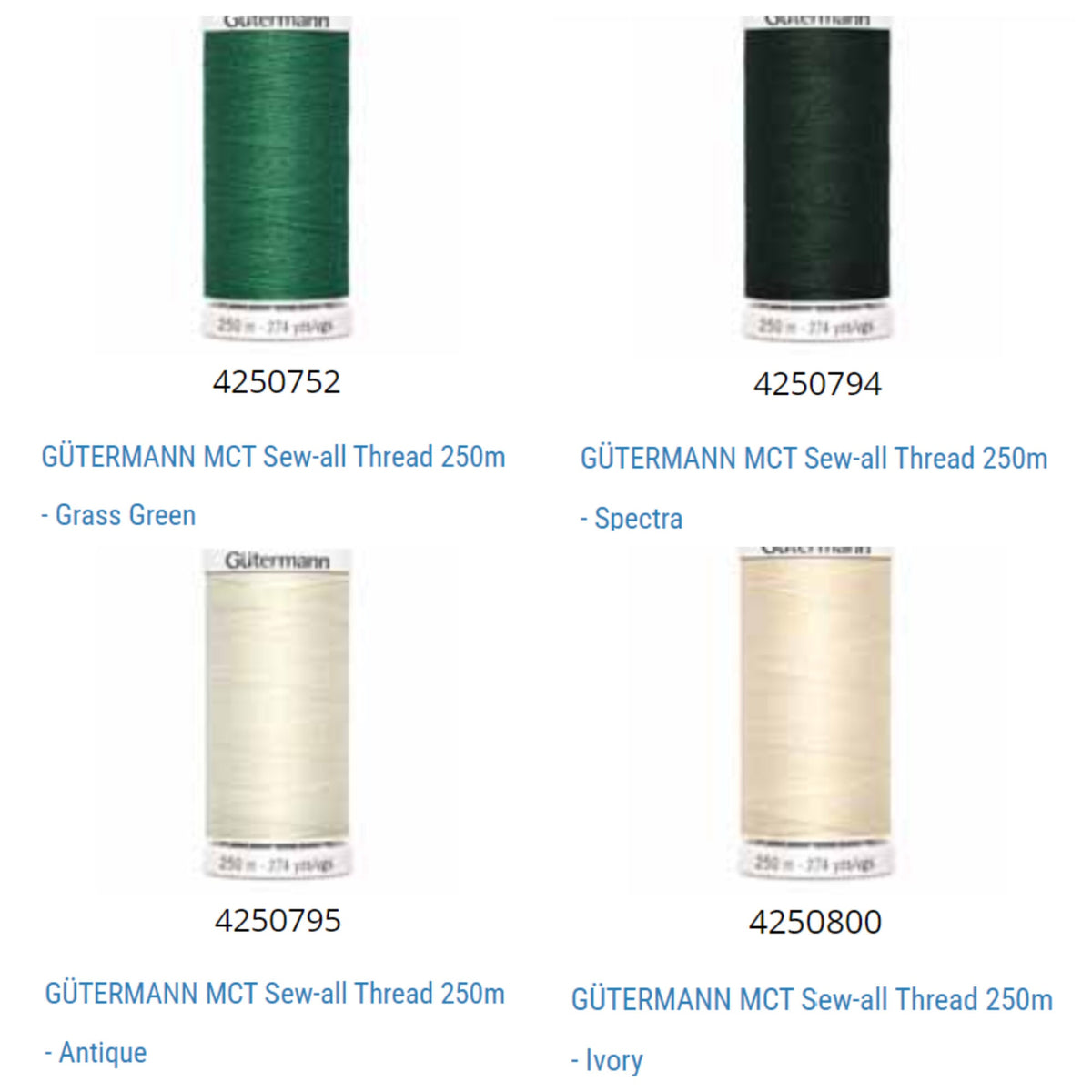 Gutermann Sew-All Thread: 250m All-Purpose Polyester Sewing Thread