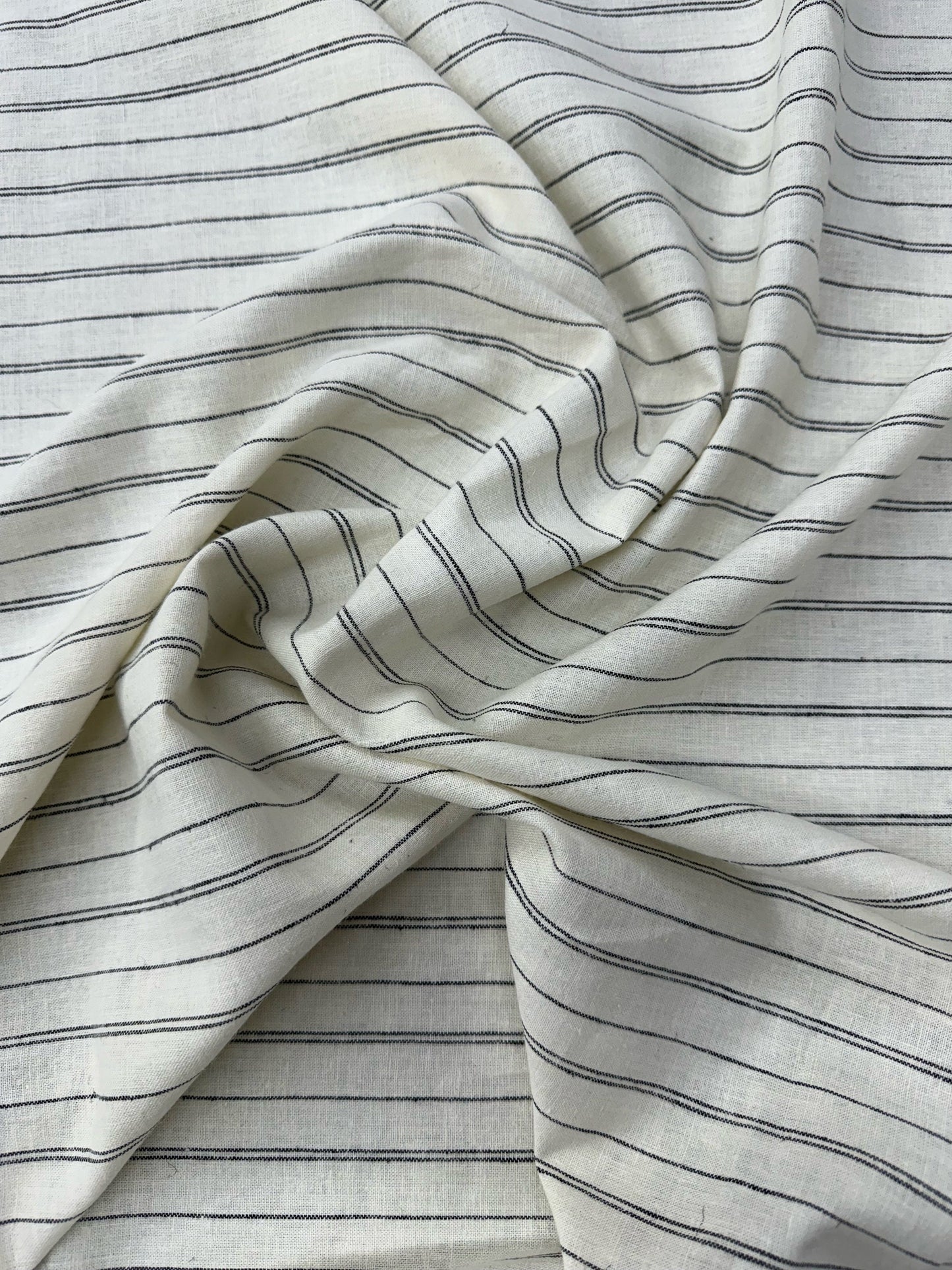 Hemp Organic Cotton Stripe Fabric: Lightweight Woven Material