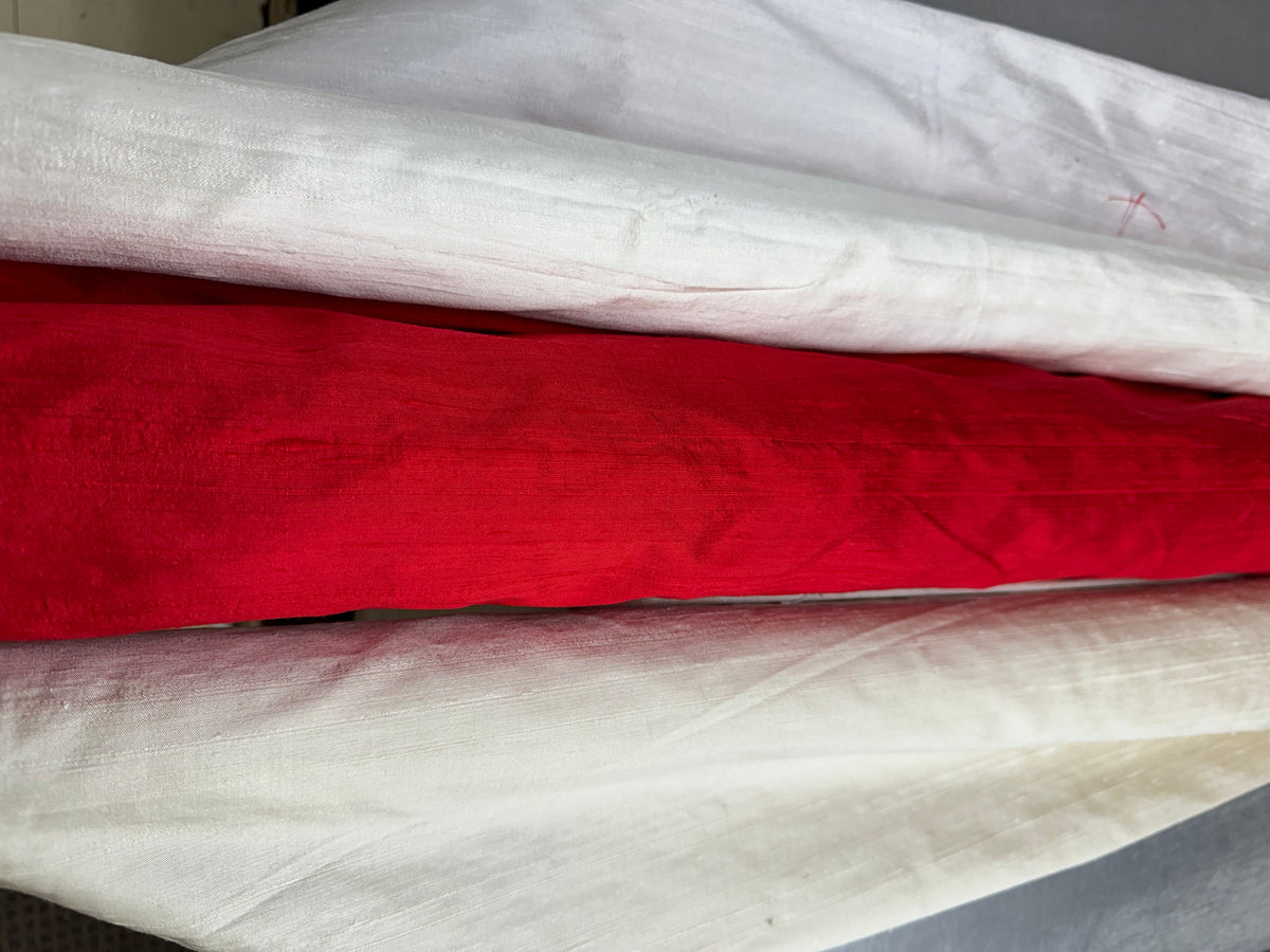 Indian Dupioni Silk Fabric: Textured Crisp Drape, By The Yard