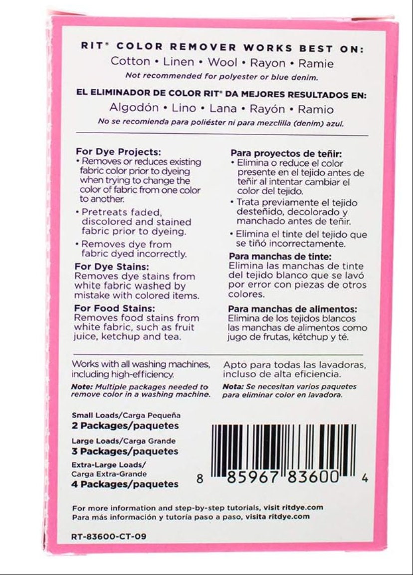 Rit Color Remover: Fabric Dye Stripping Powder (2 oz)