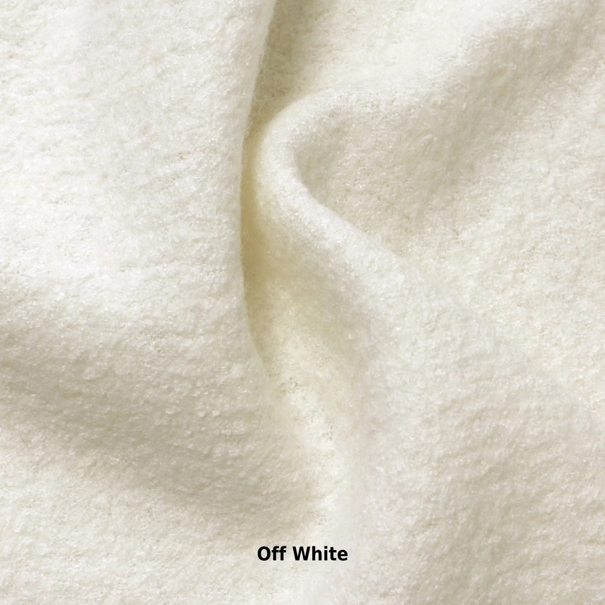 Boiled Wool Fabric: Natural White, Warm, Textured - 54" Wide