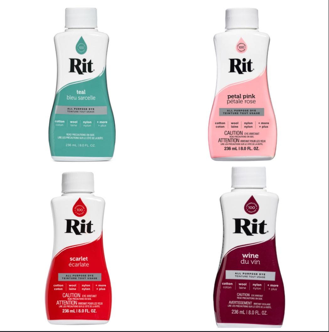 Rit All-Purpose Liquid Fabric Dye: Cotton, Nylon, Rayon - 8oz