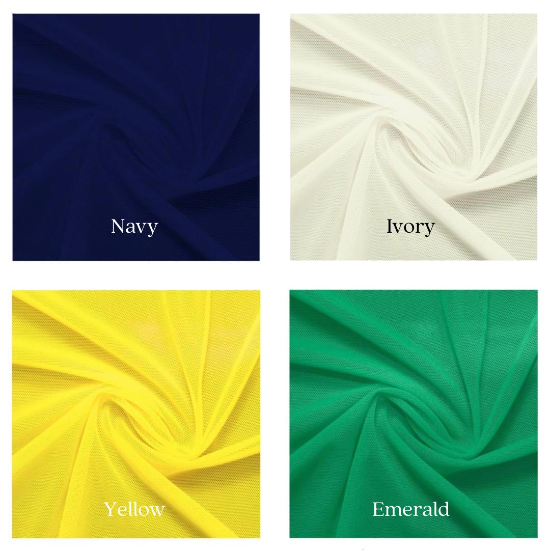 Nylon Stretch Mesh Fabric - Lightweight & Stretchy for Apparel, Costumes, Dancewear, and Crafts