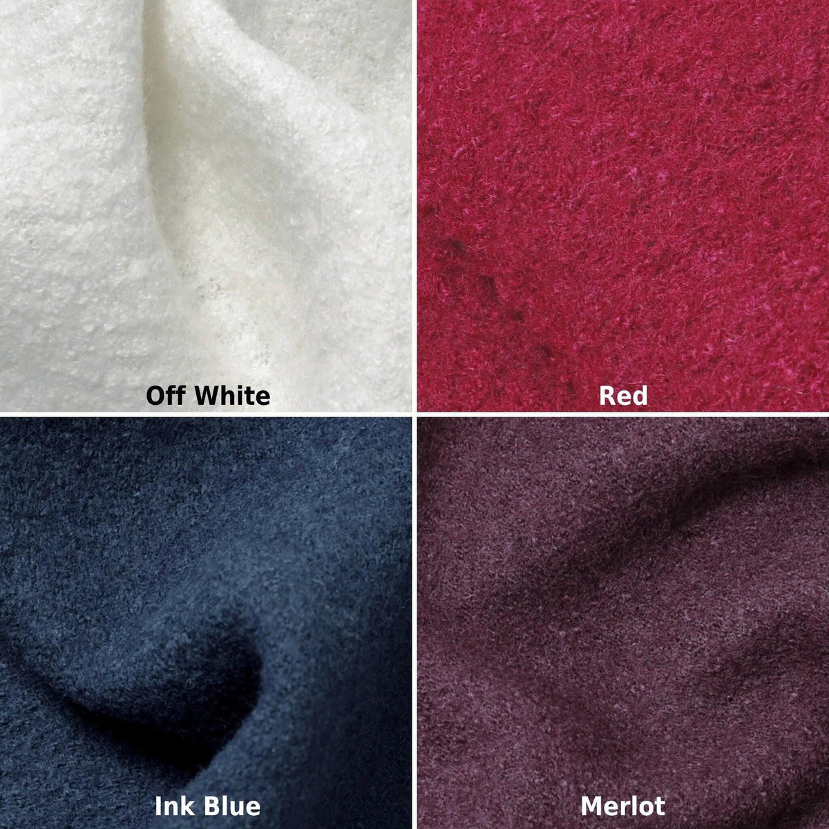 Boiled Wool Fabric: Natural White, Warm, Textured - 54" Wide
