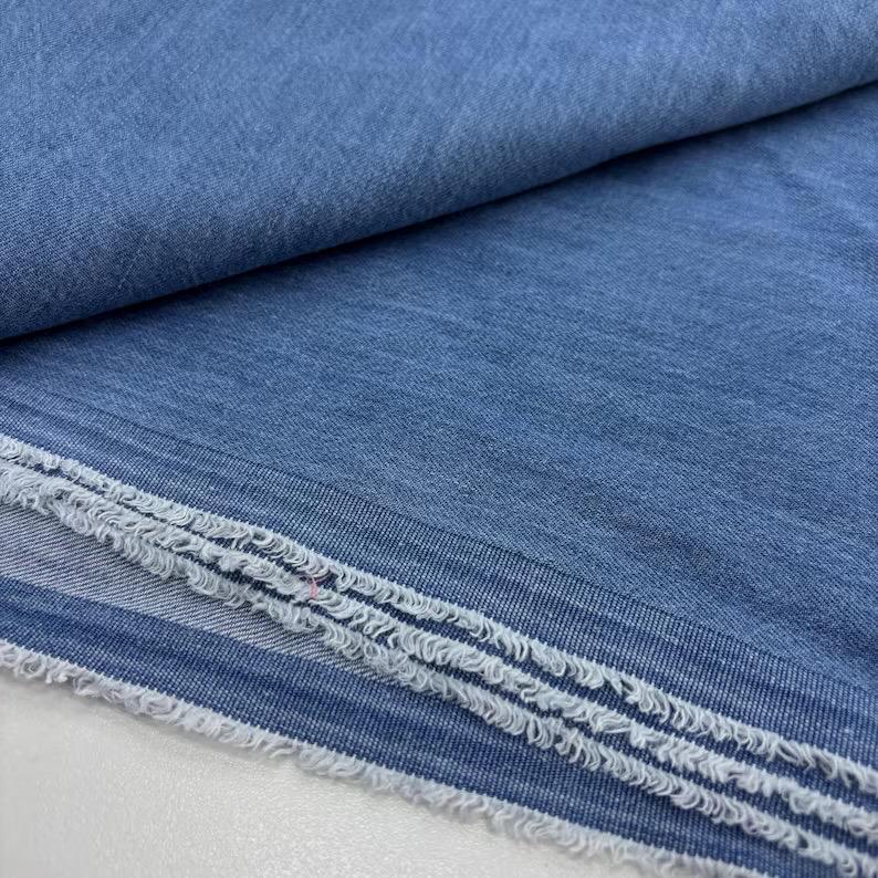 10 oz Blue Denim Fabric - 100% Cotton, Medium Weight, Durable for Apparel and Crafts