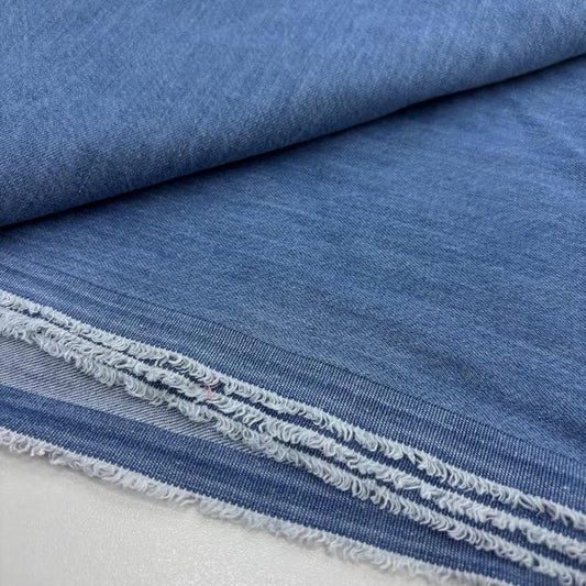 10 oz Blue Denim Fabric - 100% Cotton, Medium Weight, Durable for Apparel and Crafts