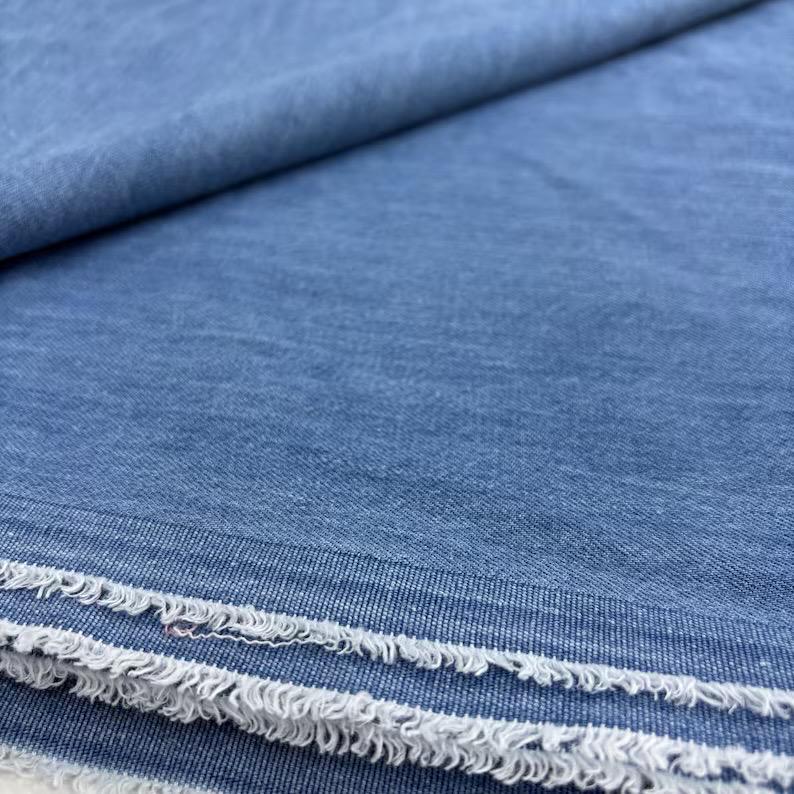 10 oz Blue Denim Fabric - 100% Cotton, Medium Weight, Durable for Apparel and Crafts