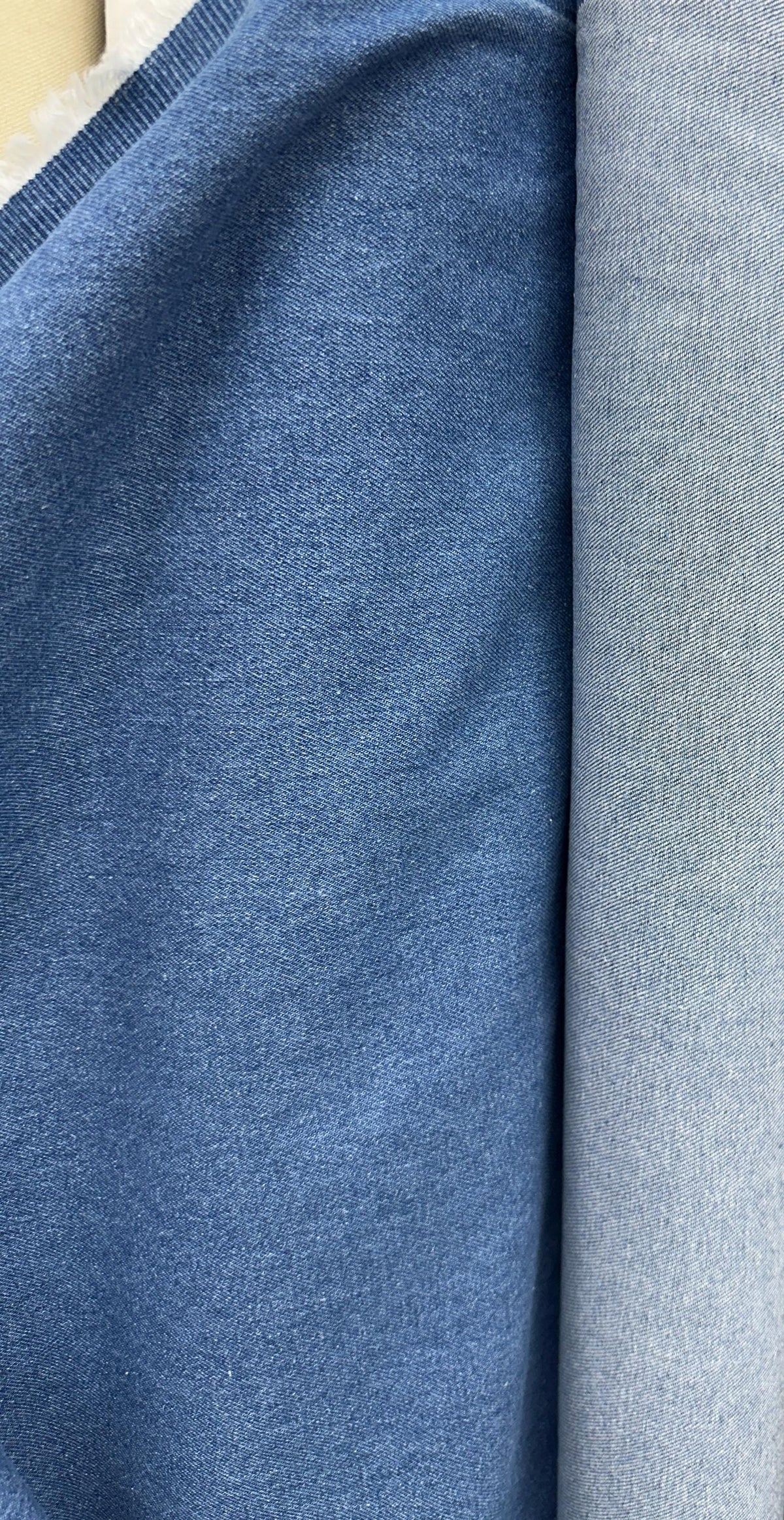 10 oz Blue Denim Fabric - 100% Cotton, Medium Weight, Durable for Apparel and Crafts