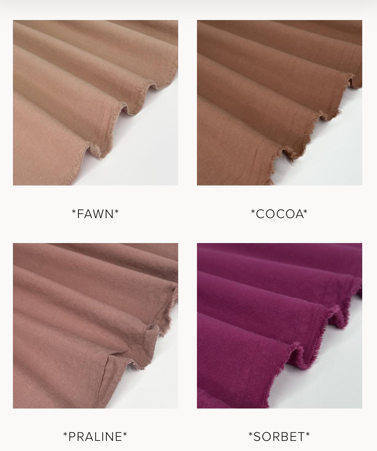 Sandwashed Cotton Fabric: Lightweight 160 GSM, 57" Wide