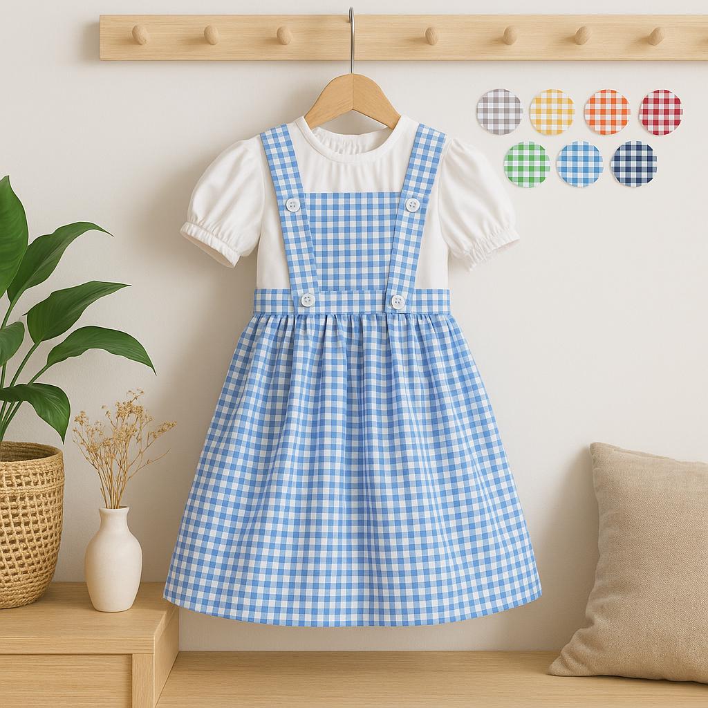 Gingham Check Fabric: Lightweight Poly Cotton Blend, 7 Colors, 58-60" Wide