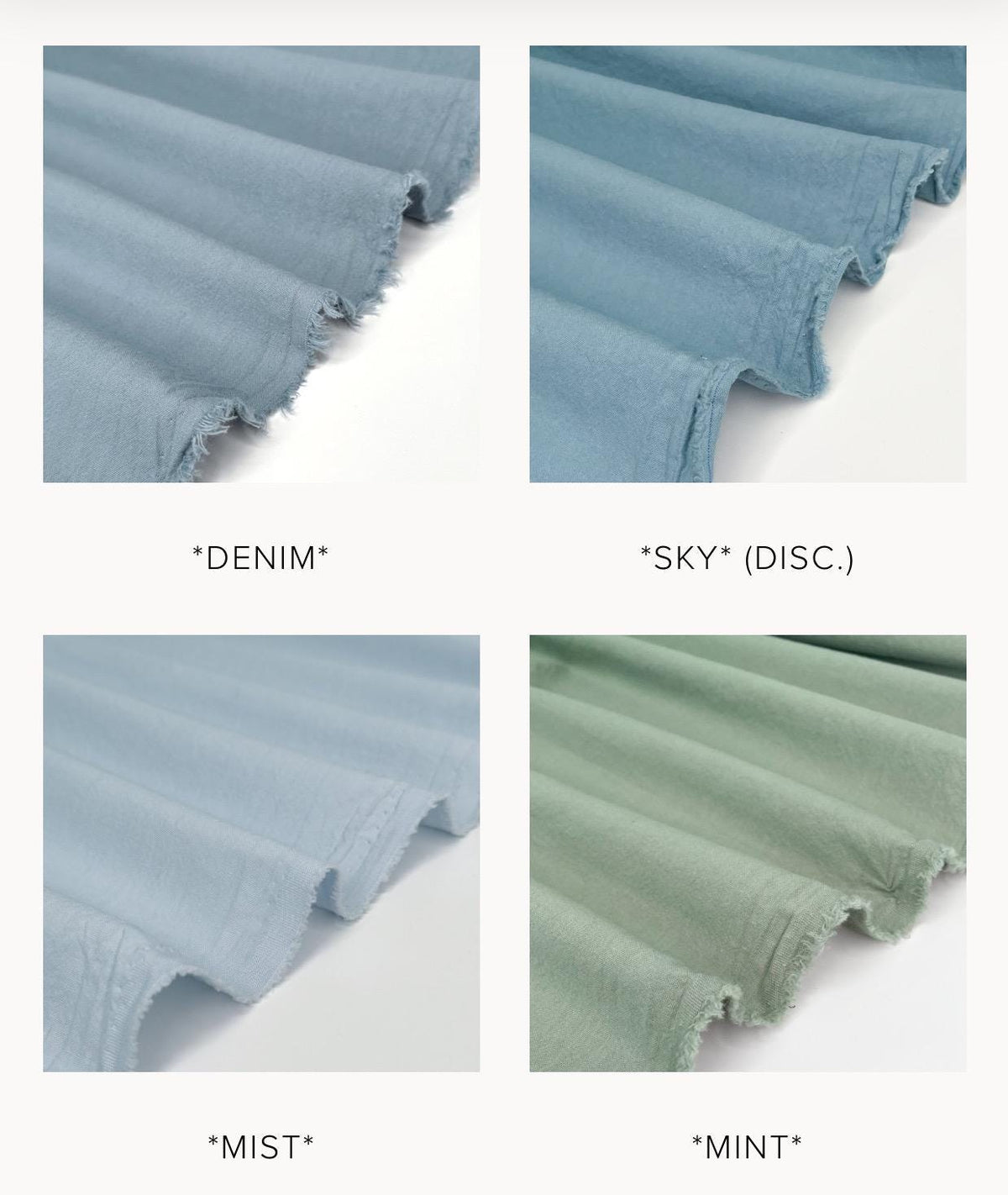 Sandwashed Cotton Fabric: Lightweight 160 GSM, 57" Wide