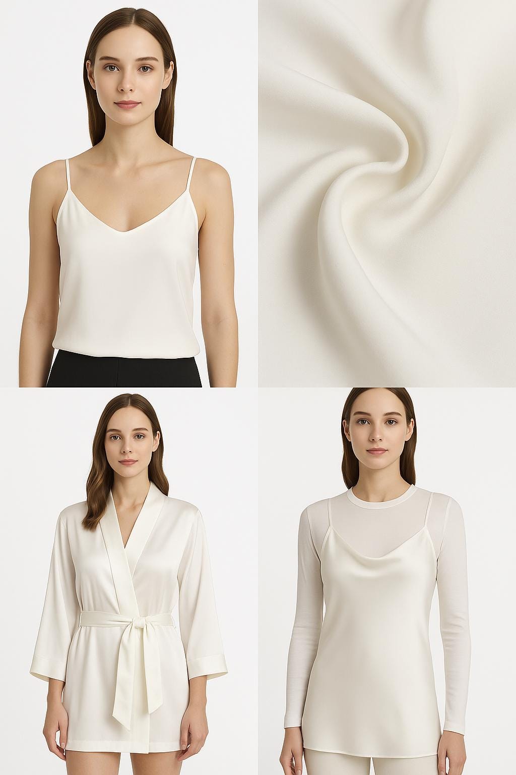 Silk Crepe Fabric: Lightweight Drape, 54" Wide, OEKO-TEX Certified