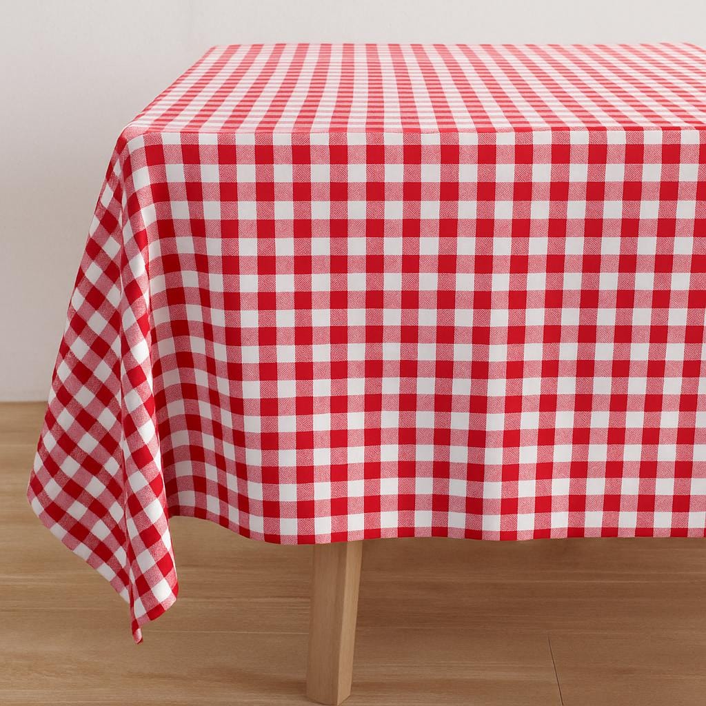 Gingham Check Fabric: Lightweight Poly Cotton Blend, 7 Colors, 58-60" Wide
